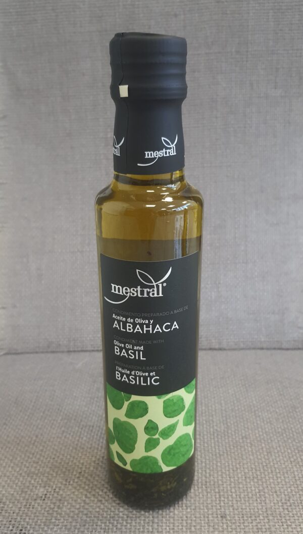 Huile d'olive au basilic